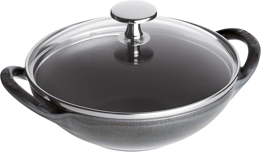Amazon | Staub 1311718 Baby Wok, 0.5-Qt, Graphite Gray | ストウブ