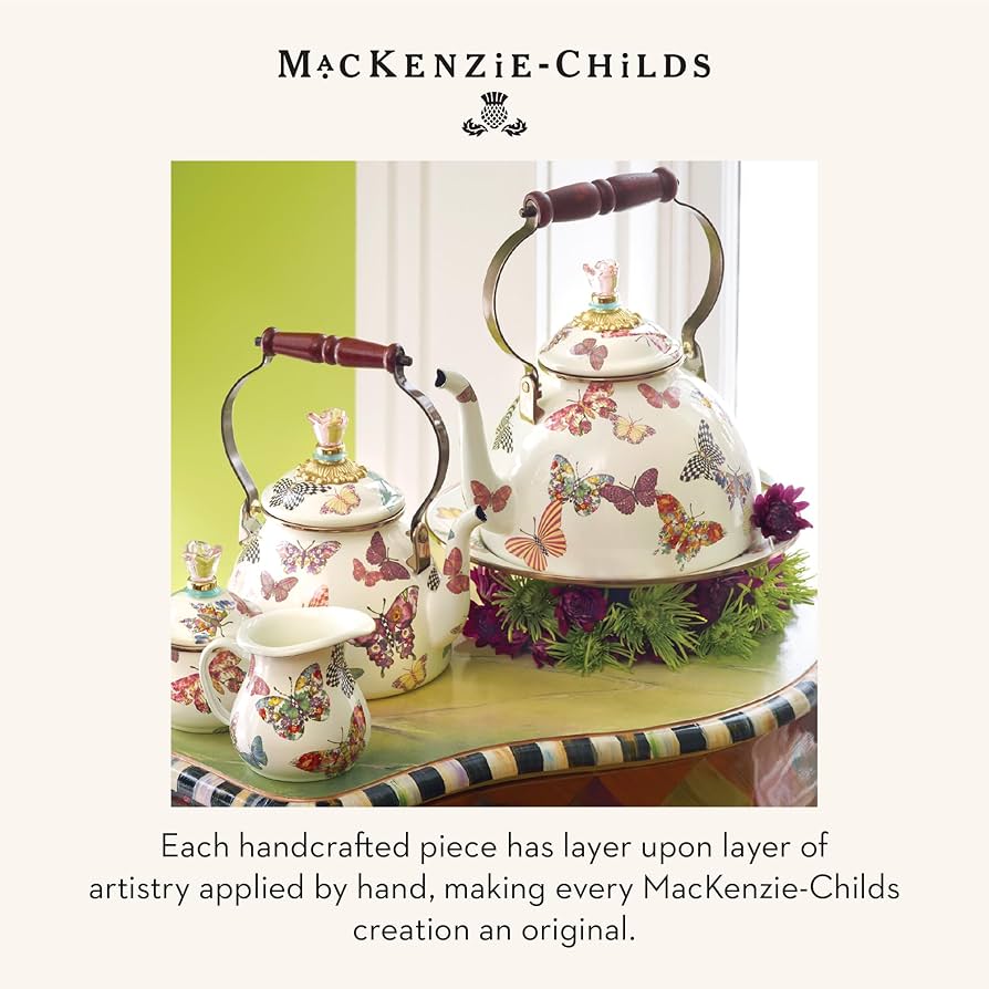Amazon.com: MACKENZIE-CHILDS Enamel Tea Kettle, Cute Kitchen