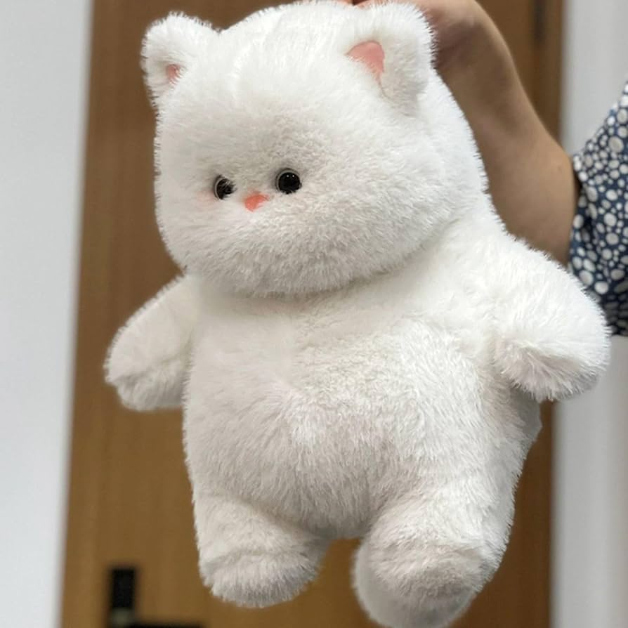 Amazon｜太る猫 白猫縫いぐるみ 縫い包み もちもち よだれ挂け ねこ