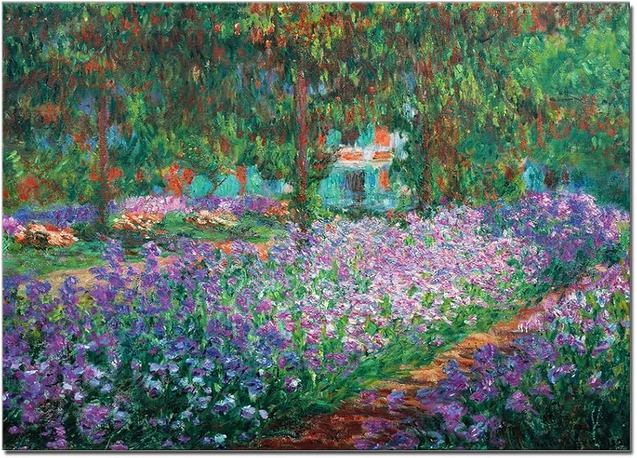 Amazon.com: Irises Garden by Claude Monet Painting Canvas Print