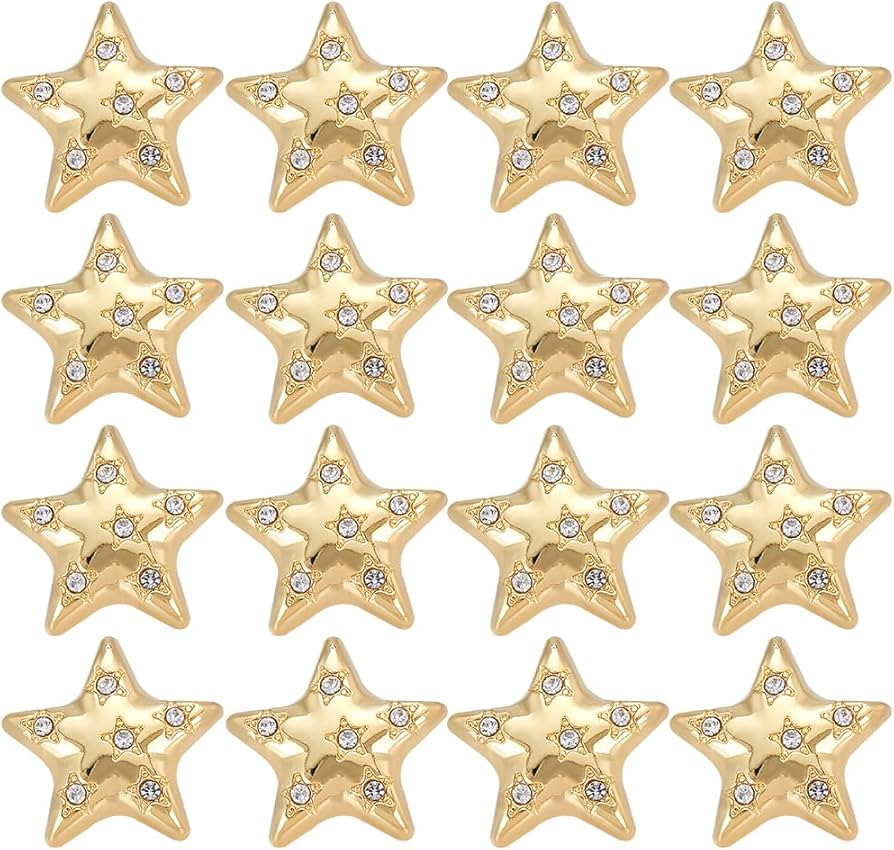 Amazon.com: GORGECRAFT 16Pcs Rhinestone Star Buttons Golden