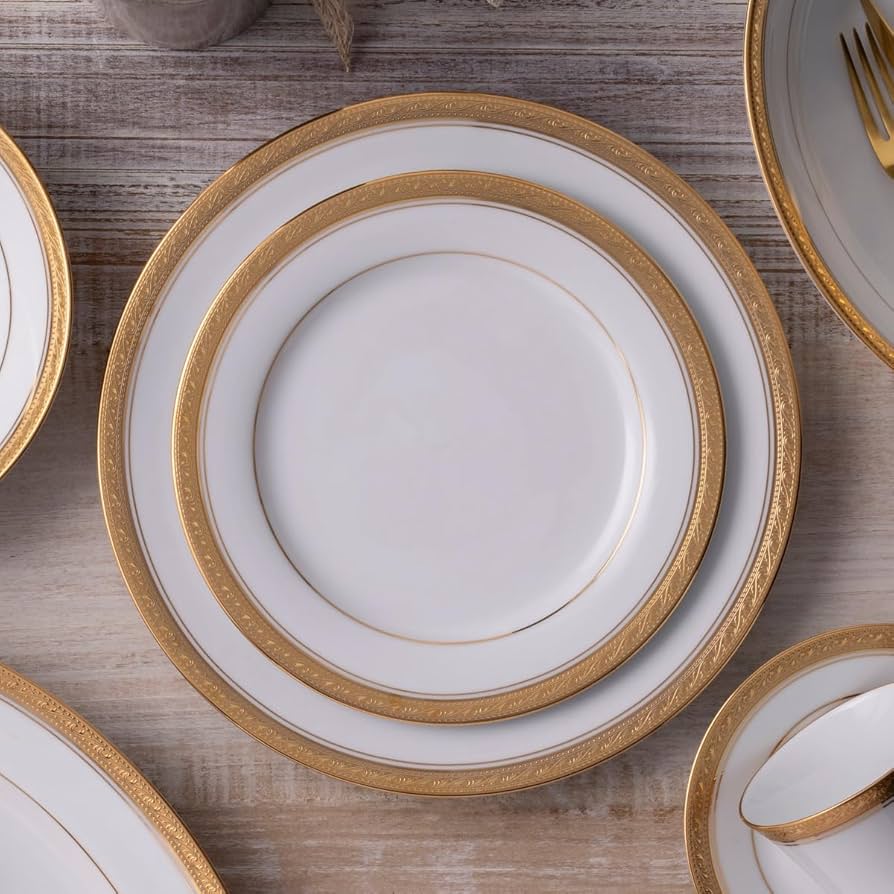 Amazon.com | Noritake Crestwood Gold 5-Piece Place Setting