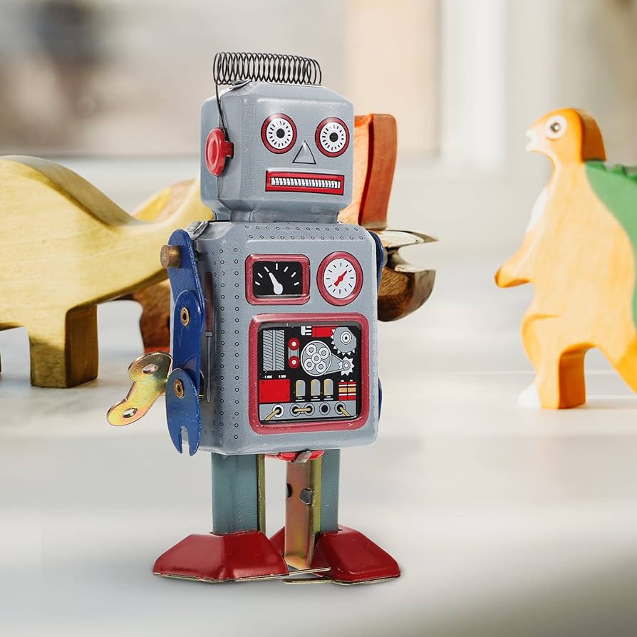 Amazon.com: Kids Vintage Wind Up Walking Planet Robot: Tin
