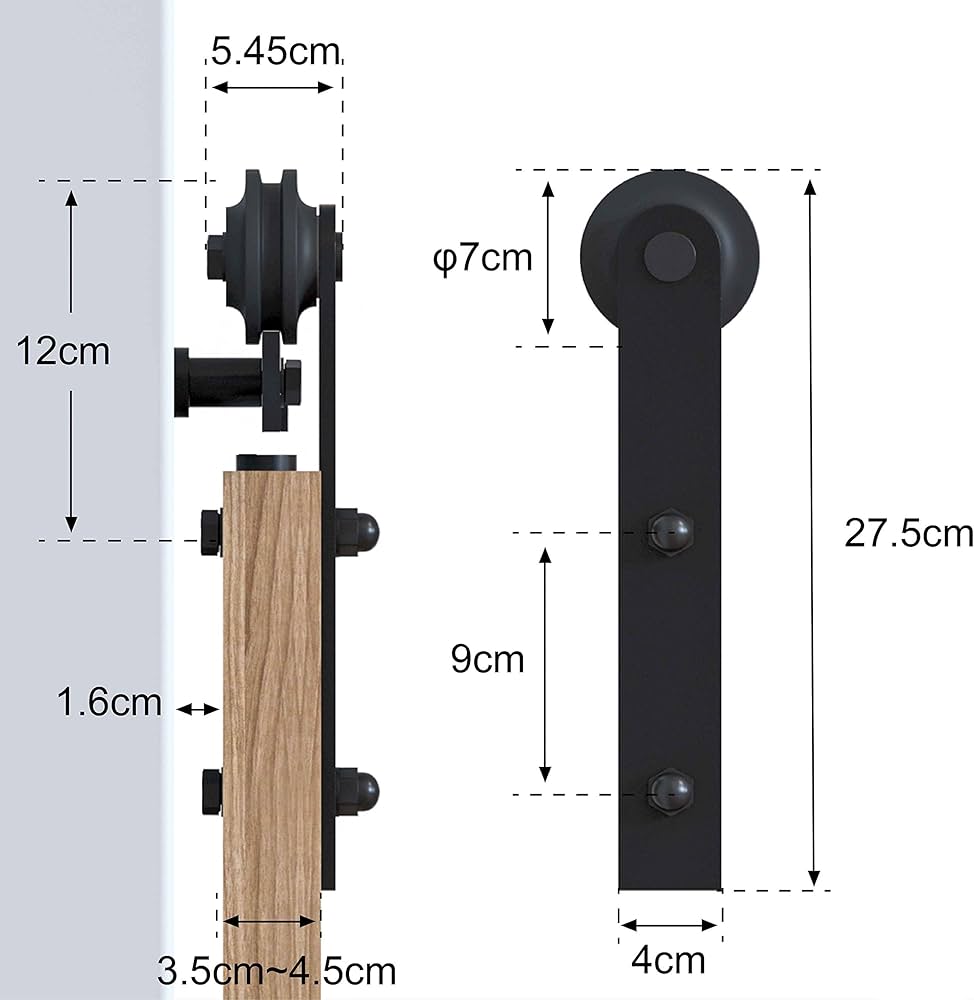 Amazon.co.jp: ZEKOO 吊り引き戸レール バーンドア金具 引き扉 4 FT
