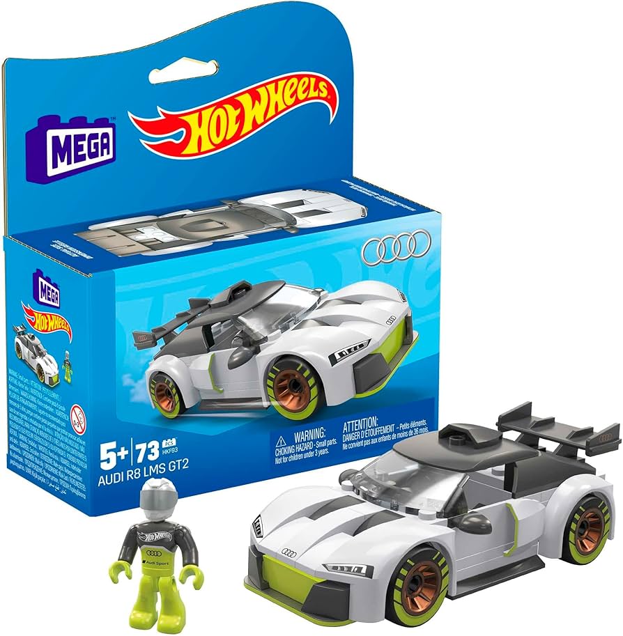 Amazon.com: MEGA Hot Wheels Building Toy Race Car Playset, Audi R8
