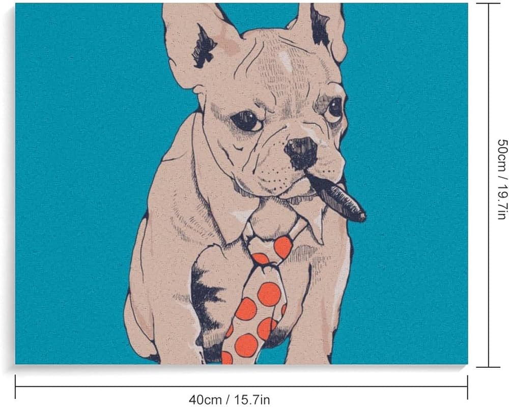 Amazon | フレンチ ブルドッグ犬 数字油絵 イラストアート 数字キット
