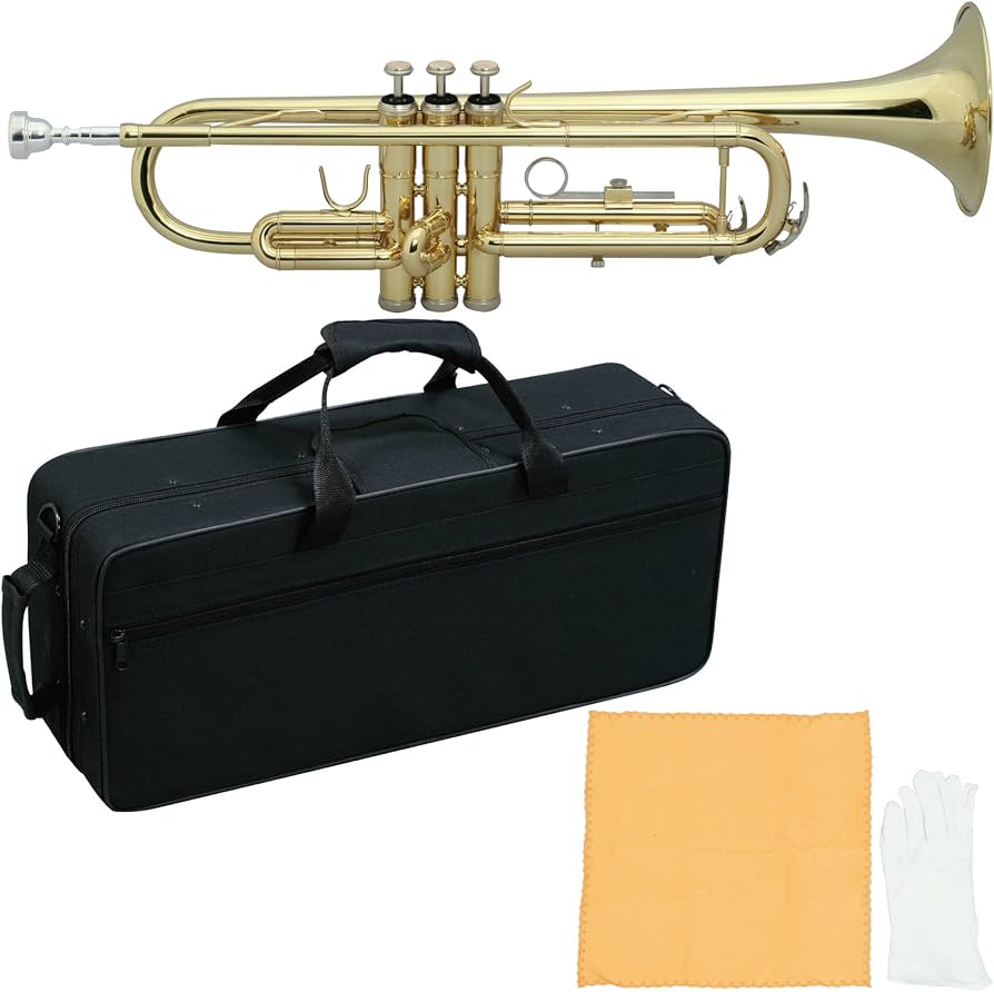 Amazon | MAXTONE 管楽器セット トランペット B♭管 ゴールドラッカー