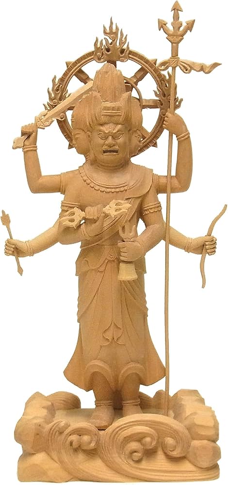Amazon｜柘植 三宝荒神 立像 28cm 木彫り 仏像｜仏像 オンライン通販