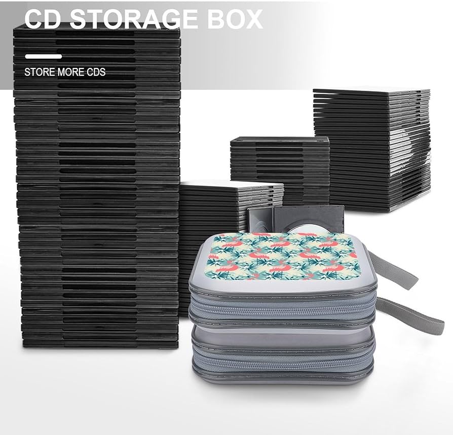 Amazon.co.jp: CDケース フラミンゴ ハワイ風 花柄 CD収納ボックス