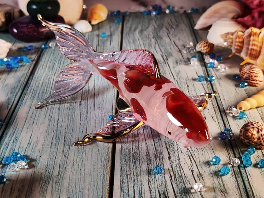 Amazon.co.jp: 鯉 魚 鯉吹きガラス ミニチュアフィギュア 動物クラフト