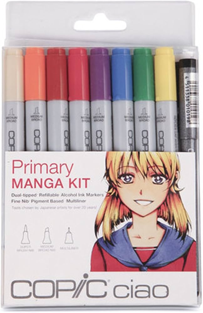 Amazon.com: Copic Markers 9-Piece Ciao Manga Set, Primary