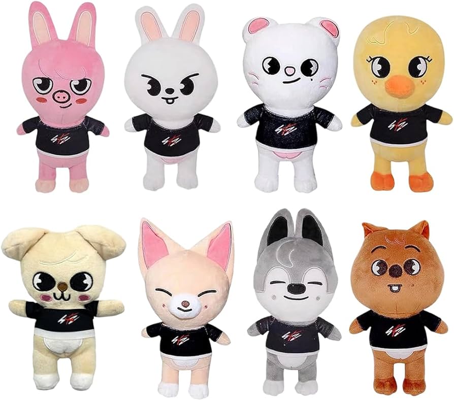 Rppiup Pack of 8 Skzoo Plush, Stray Kids Cuddly Toys, Cartoon