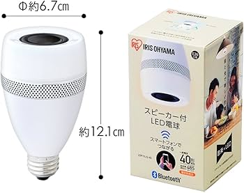 Amazon | アイリスオーヤマ スピーカー付電球 E26 40形相当 電球色