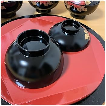 Amazon.co.jp: 会津塗 大峰 牡丹 金蒔絵 汁椀 吸物椀 5客 : ホーム