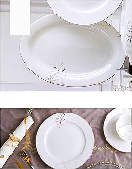 Amazon.co.jp: 陶器食器 28点セット 56点セット 花柄 裏柄 白い磁器 6