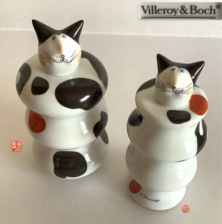 Amazon.co.jp: ビレロイ&ボッホ ベネディクト猫ペア酒器セットお猪口と