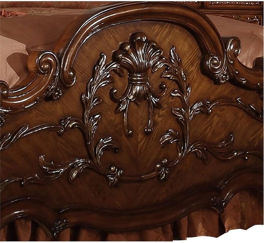 Amazon.com: Acme Dresden Queen Wooden Panel Bed in Cherry Oak