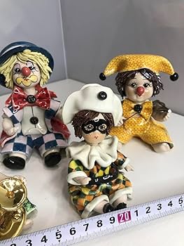 Amazon.co.jp: イタリア 陶器 人形 ピエロ 置物セット インテリア 工芸