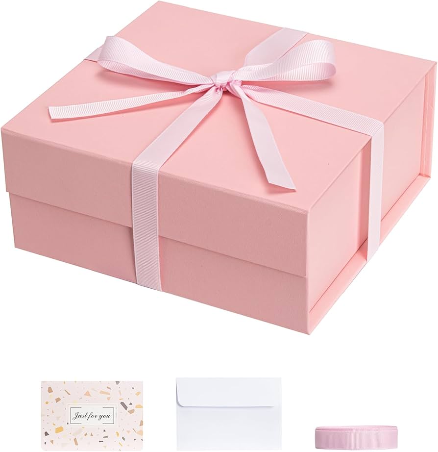 Amazon.com: Pink Gift Boxes with Lids Pack of 1, 6x6x3 Inches
