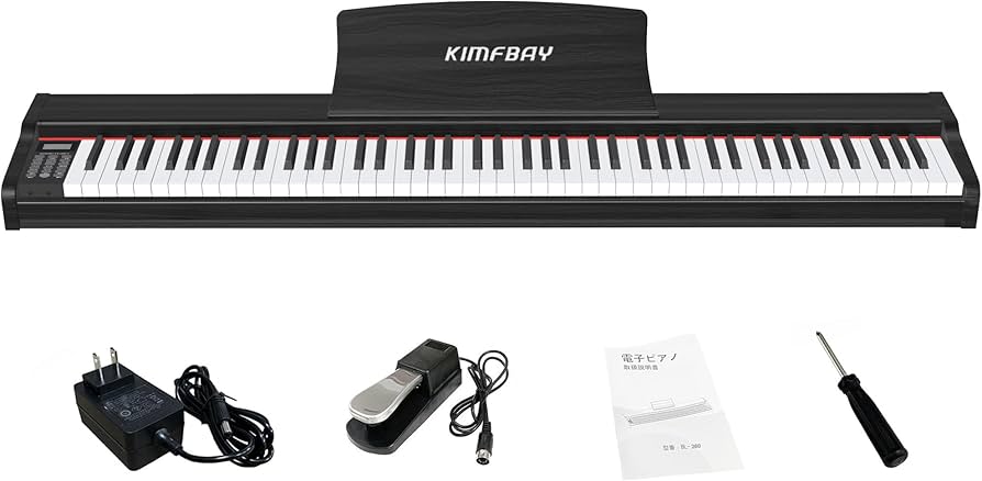 Amazon | KIMFBAY 電子ピアノ 88鍵盤 卓上 木製 電子 ピアノ 88鍵