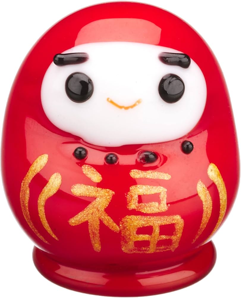 Amazon.co.jp: フォーカート 手作り ガラス細工 可愛い福だるま(レッド