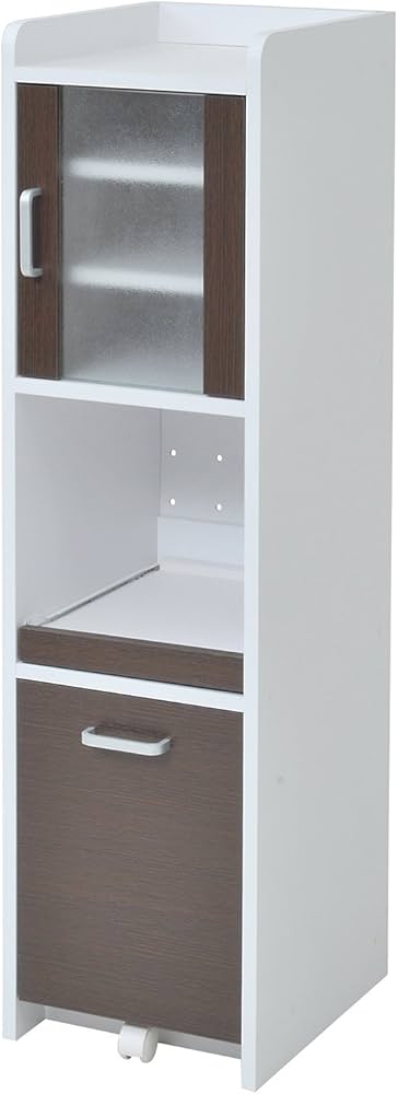 Amazon.co.jp: JKプラン 食器棚 ホワイトダークブラン 32.5×42.5×124cm