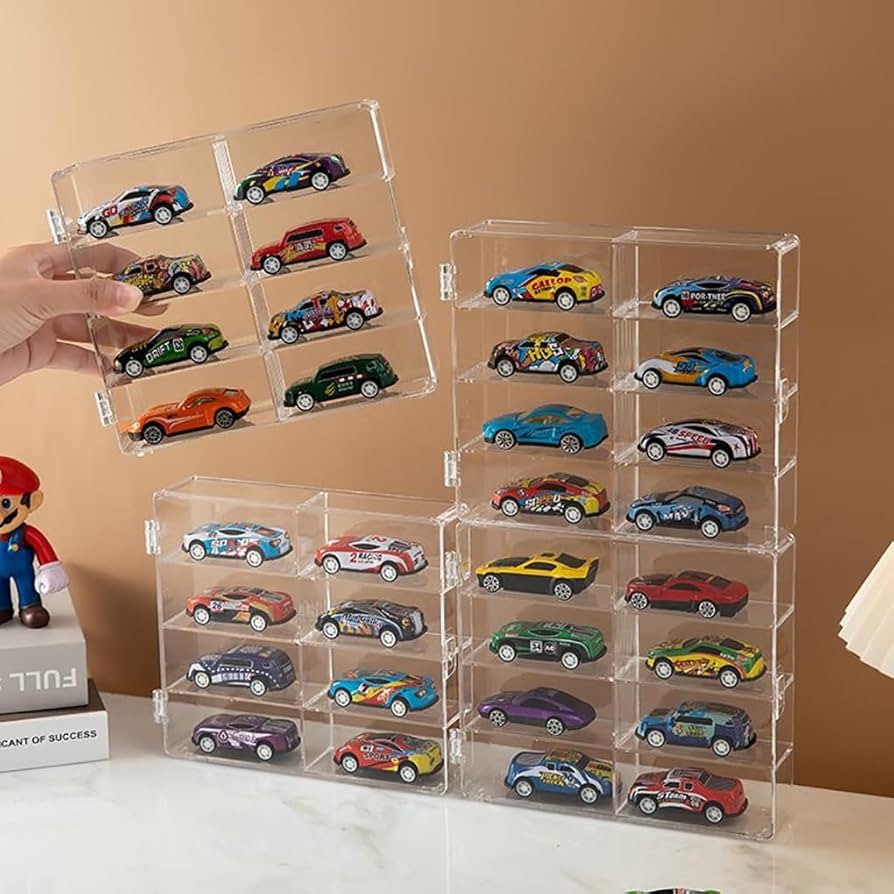 Amazon｜ノーブランド品トミカケース1:6432台収納可能ダストドア付