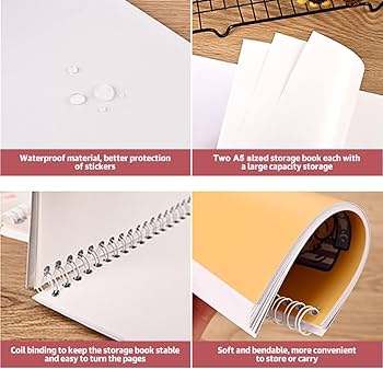 Amazon.co.jp: 2冊セット 剥がしやすい シール帳、BetterJonny A5 ト