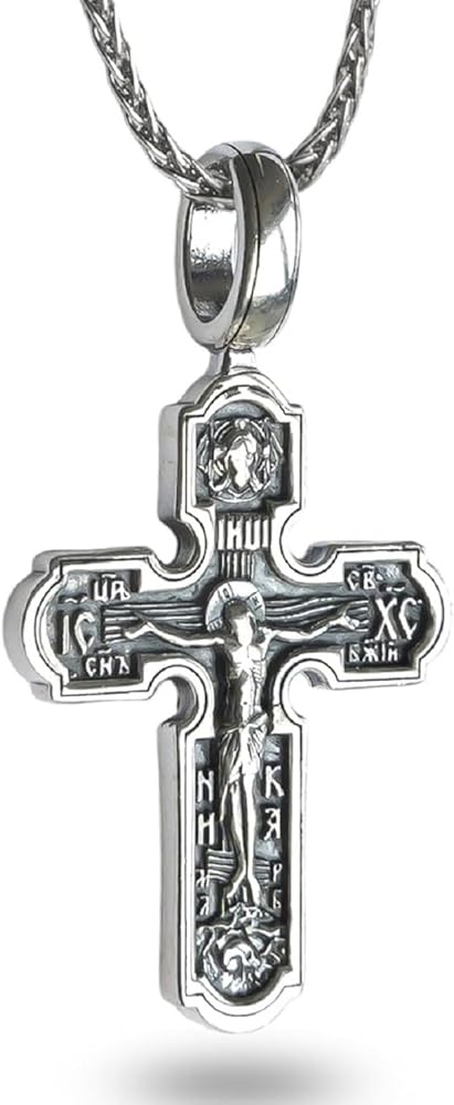 Amazon.com: 925 Sterling Silver Orthodox Cross Necklace Chain 20