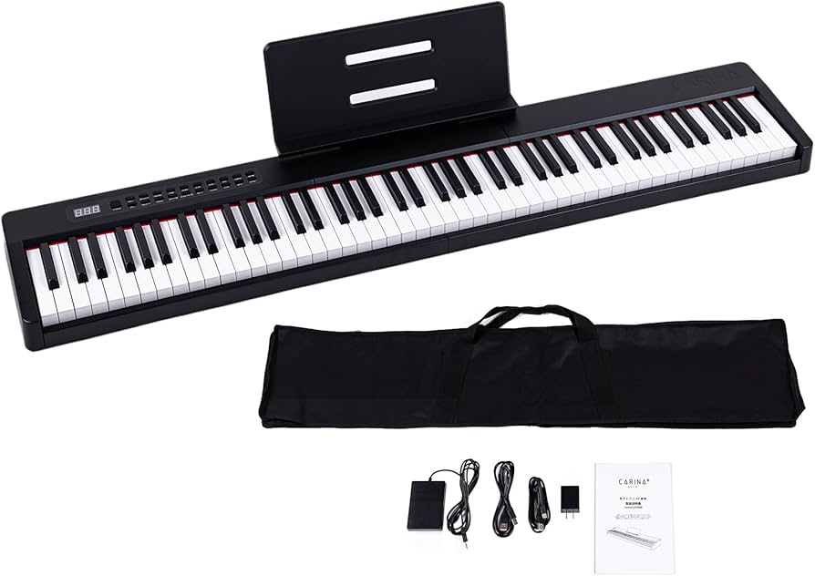 Amazon | Carina 電子ピアノ 88鍵盤 キーボード 軽量スリム 充電式