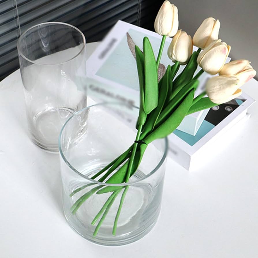 Amazon.co.jp: YJFFQ フラワーベース ガラス 花瓶 15*40cm 大きい 大型