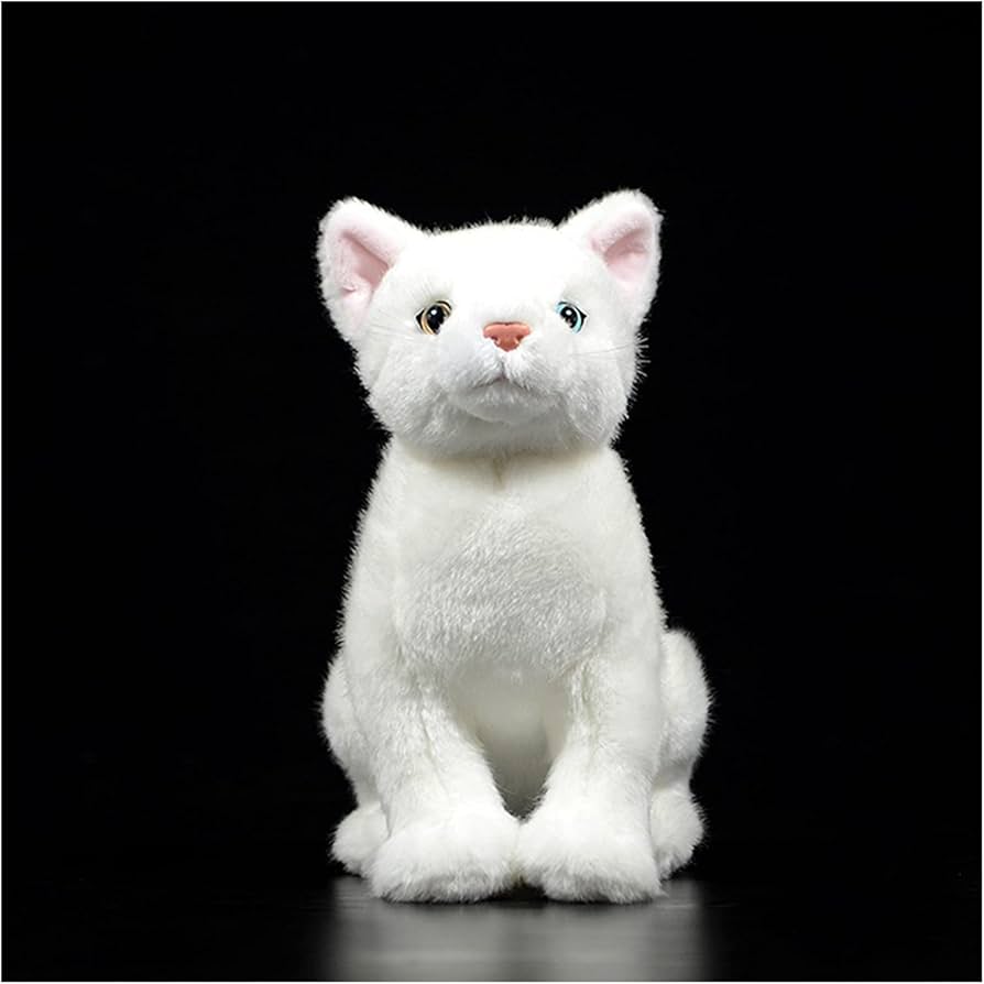 Amazon.co.jp: 白い猫のぬいぐるみライフレイヤー猫子猫農場動物豪華な