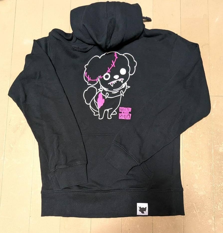 Amazon.co.jp: ゾンビランドサガ フード付きパーカー 黒 Lサイズ