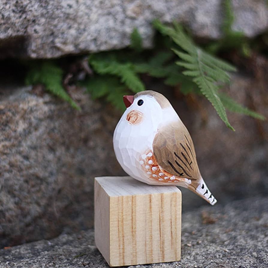 Amazon.co.jp: 小鳥 木彫り おしゃれ 木製 鳥 置物 可愛い インテリア