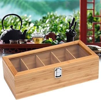 Amazon｜Urhomy 木製ティーバッグボックス 竹茶箱 ティーバッグケース