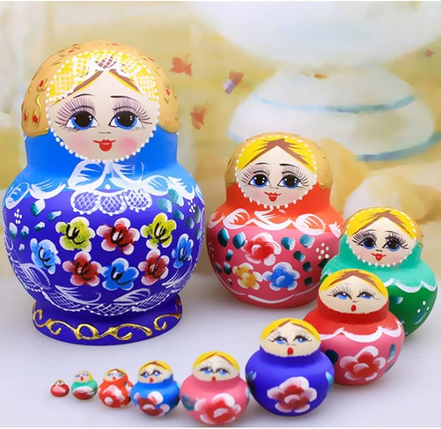 Amazon | マトリョーシカ カラフルな花のための10個のロシアの