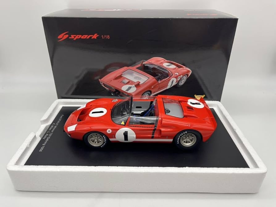 Amazon | Spark 1/18 Ford GT40 X1 Winner 12H Sebring 1966 Ken Miles