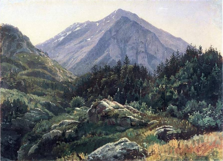 Amazon.co.jp: キャンバス上の絵画 - 20 の有名なアート油絵 - 山の
