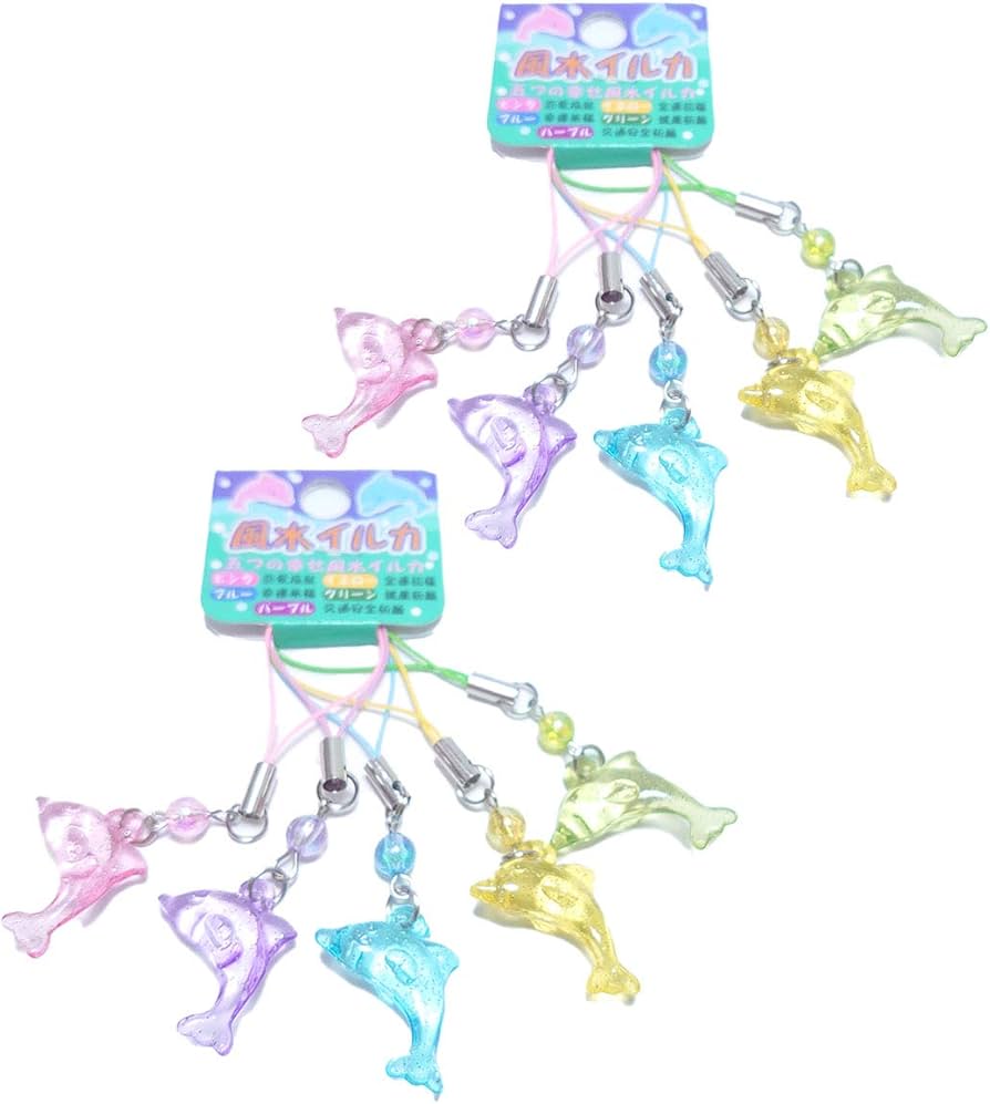Amazon.co.jp: 【5本セット×2／10本入】 イルカ ストラップ 風水色