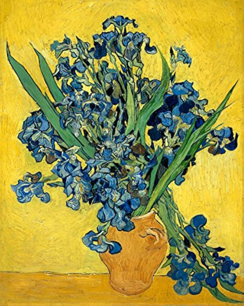 Amazon.co.jp: 世界の名画 ゴッホ アイリスのある花瓶黄色い背景