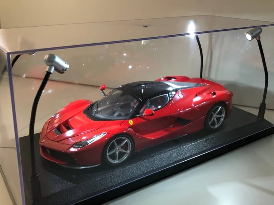 Amazon | 1/18 ミニカー ディスプレイケース LED照明付 USB・電池