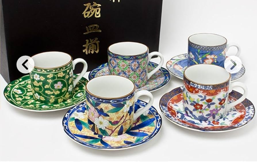 Amazon | 天王窯 翔優作 京友禅 絵変り 珈琲碗皿揃 5客セット | ノー