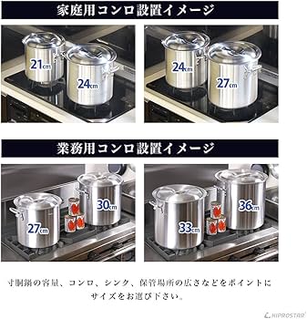 Amazon | 業務用 アルミ寸胴鍋 蓋付き プレミア 27cm 満水15L (IH対応