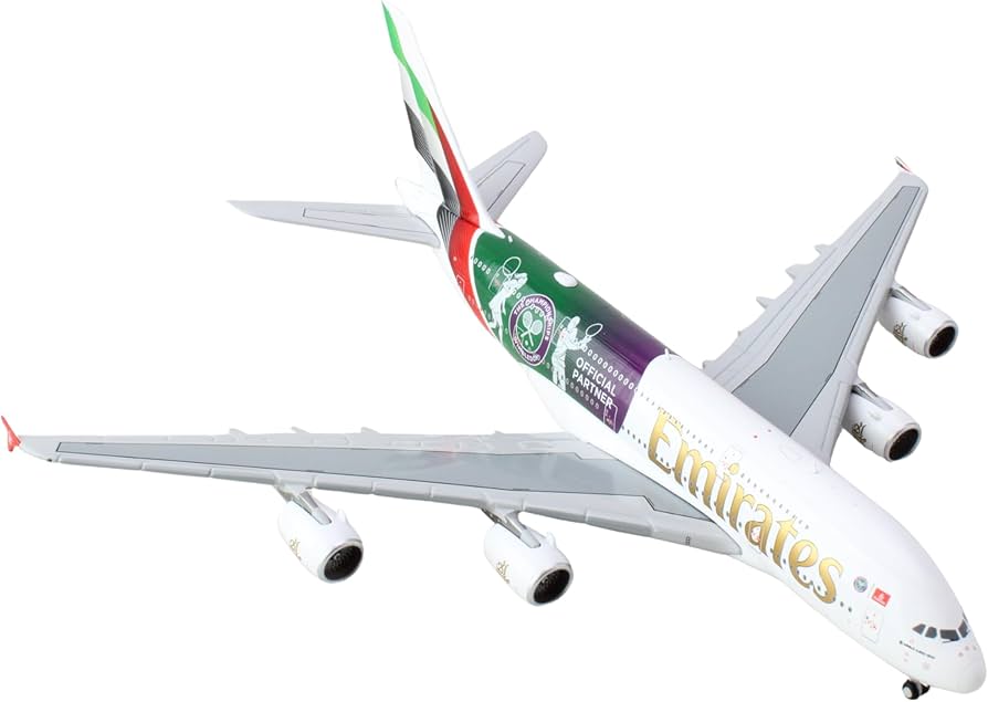 Amazon.com: GeminiJets Emirates A380 Wimbledon REG#A6-EOE 1/400