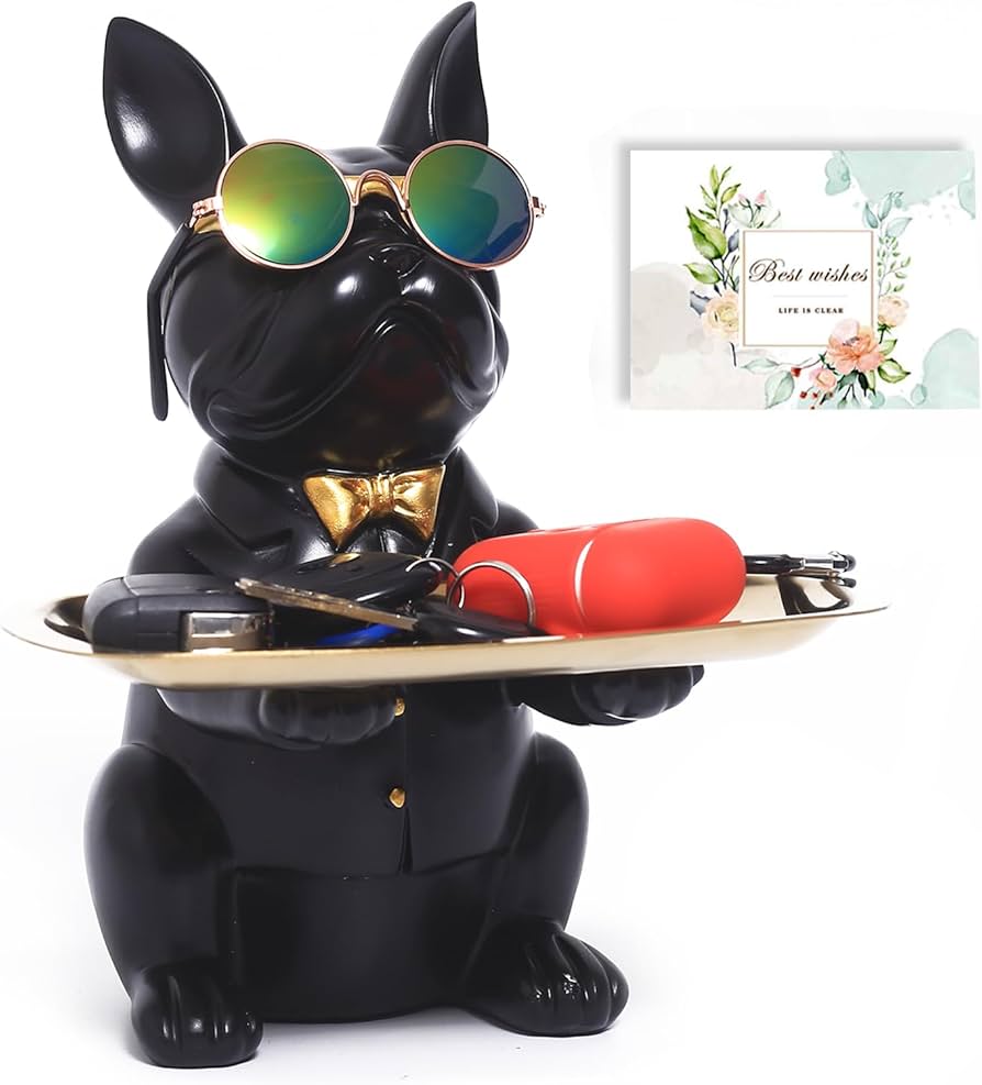 Amazon.co.jp: 皿を捧げる犬さん 置物 Haodeliy 正規品 クリエイティブ