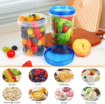 Amazon.com: 10 Pack 34oz Reusable Freezer Food Storage Containers