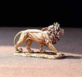 Amazon.co.jp: 個性ライオン彫刻、ブロンズライオン像金属モデルホーム