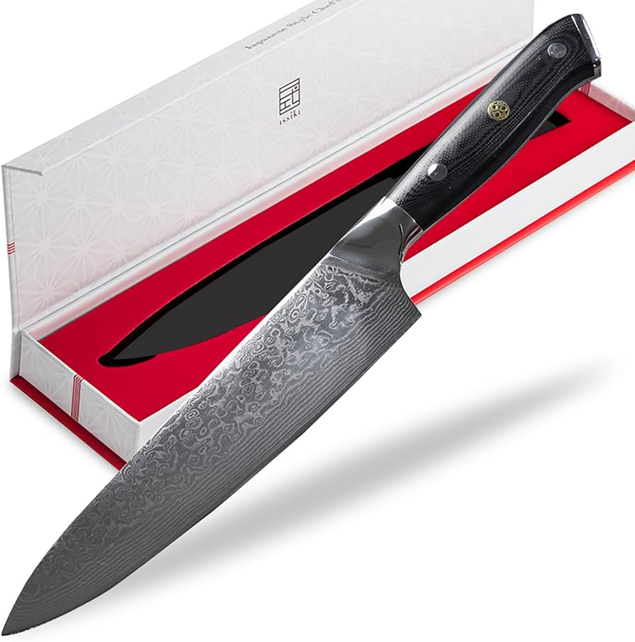 Amazon | issiki 牛刀 包丁 ダマスカス VG10 67層 200mm ステンレス