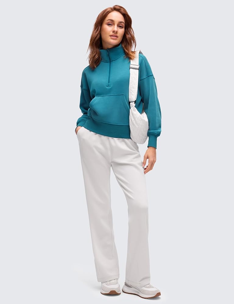 CRZ YOGA SoftAura Half Zip Sweatshirt for Women - Pullover Workout