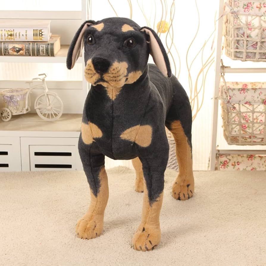 Amazon.co.jp: ドーベルマン ぬいぐるみ 犬 大きい リアル 抱き枕 昼寝